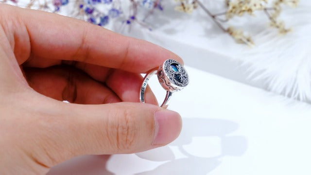 Tree of Life Urn Ring for Ashes 925 Sterling Silver Celtic Knot Family Tree Memorial Keepsake Jewelry Always in My Heart Cremation Ring for Women Men Abalone shell 7