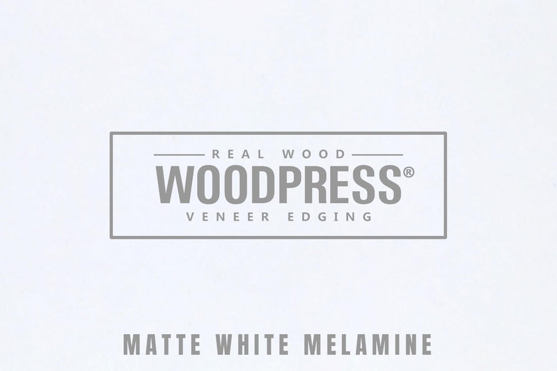 WoodPress® 2 inch Matt White Melamine Edge Banding, Pre-Glued Veneer Tape – 25 ft Roll - Iron-On for Easy DIY Application – Will Cover The Edge of a Standard 8' x 4' MDF Panel Width: 2"
