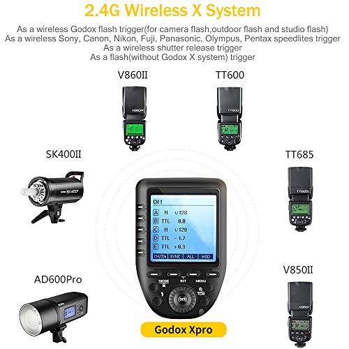 GODOX Xpro-F TTL Flash Trigger Transmitter 1/8000s High Speed Sync TTL Autoflash Built-in Godox X System with LCD Screen for Fuji Fujifilm Camera (XPRO-F)