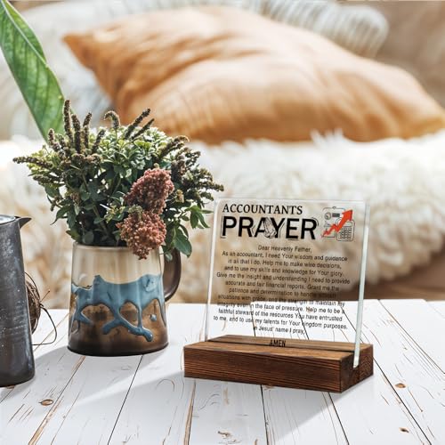 TOUNER Accountants Prayer Acrylic Office Desk Plaque Decor Sign