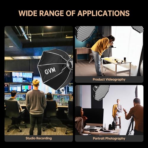 GVM Great Video Maker Lighting Soft Boxes Bowens Mount with Honeycomb Grid, Speedlight Umbrella Softbox Foldable with Carrying Bag for Studio Photography Speedlite Flash, 27