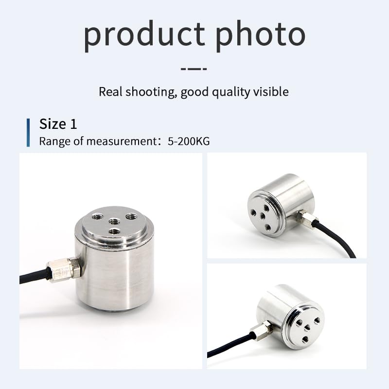 [Australia - AusPower] - Mini Load Cell Weight Sensor,Column Bellows Type Test Tension and Compression Force Weight Pressure,Diameter Φ20 Mm 22mm Threaded Hole 4xM3 with 2m Cable Capacity (0-5KG) 0-5KG 