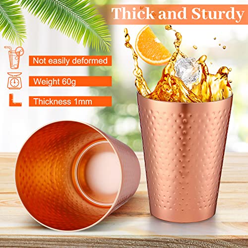 Nuogo 12 Pcs Aluminum Drink Cups, 14 oz Metal Water Tumbler, Copper Color