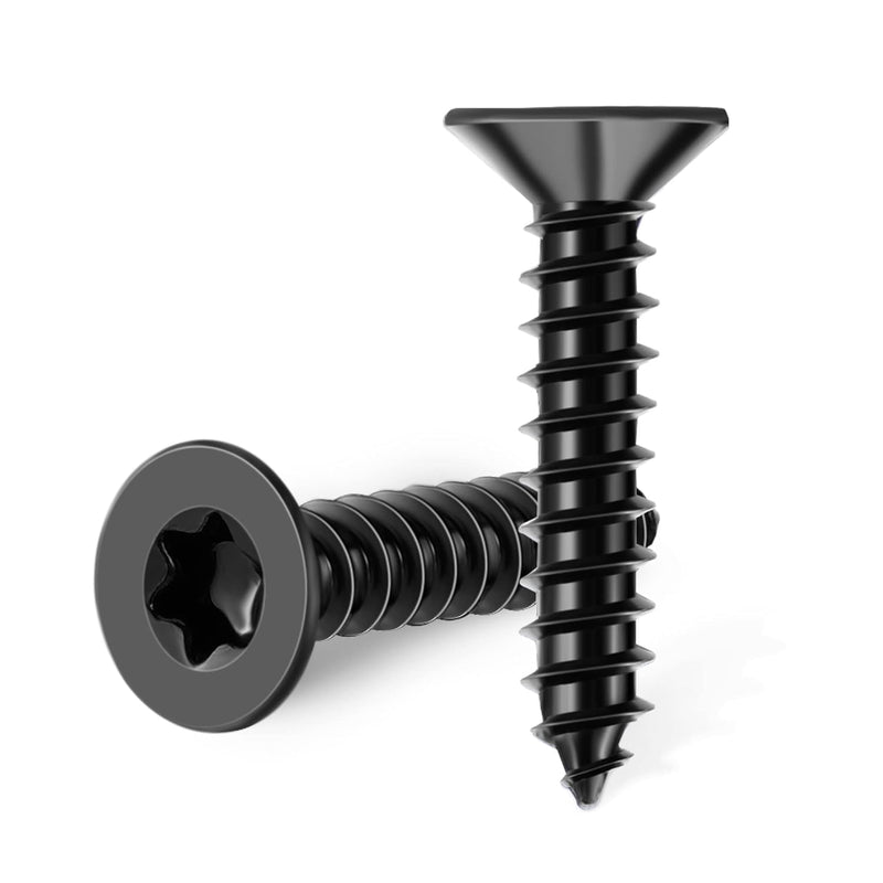 [Australia - AusPower] - 100 PCS #6 x 3/4" Flat Head Torx/Star Wood Screws, 18-8 (A2) Stainless Steel, Full Threaded & Black Coated for Durability, T15 Drive Bit Included, No.6 X 3/4" Multipurpose Screw by TPOHH #6 X 3/4 inch 100 