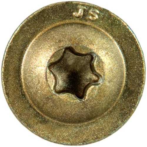 8 x 2-1/2" Bronze Star Multipurpose Torx/Star Drive Head Exterior Coated Modified Truss Head Cabinet Wood Screw - 1 Pound - 112 Screws