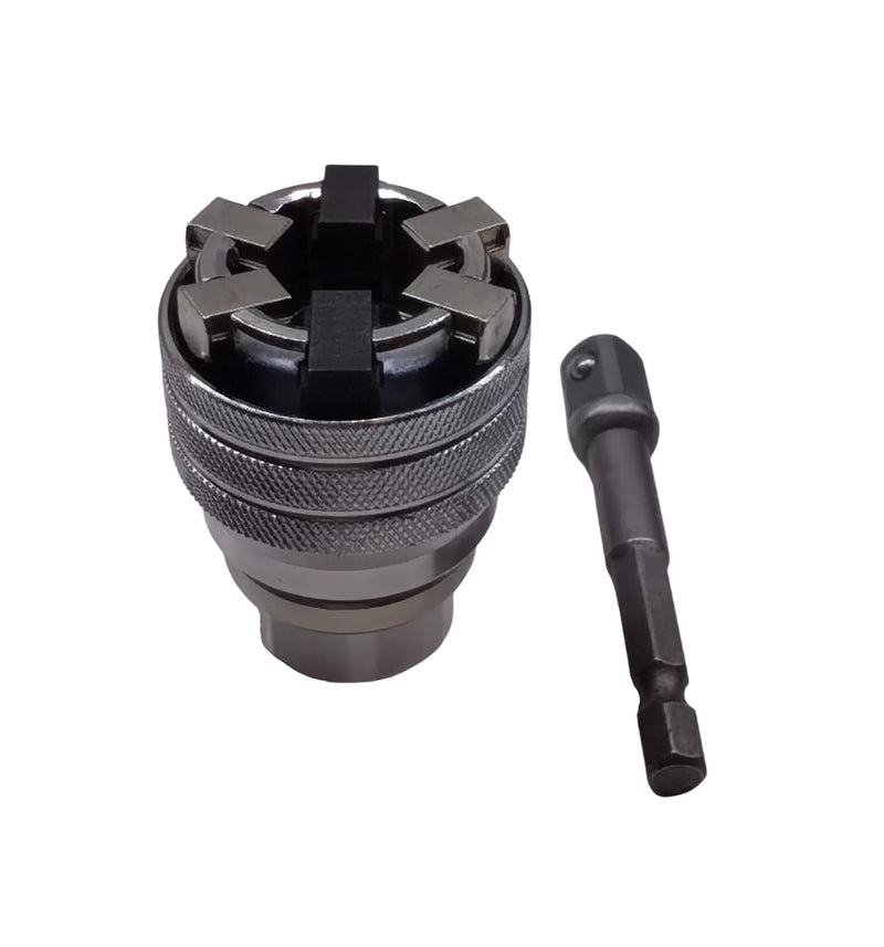 [Australia - AusPower] - Adjustable Winch Adapter for Cordless Drill，Fits Flattened Rod Drive Shafts of Various Sizes，3/8" Drive or 1/4" Hex Shank Drive 