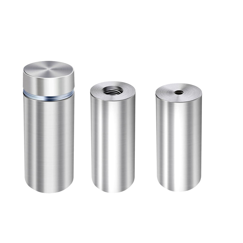[Australia - AusPower] - Osring 1/2” Dia x 2” L Standoffs Screws for Acrylic, Silver Sign Standoff Wall Mounts Hardware 16 Pack, Stainless Steel Advertising Nails for Glass Board and Signage 1/2" x 2" 