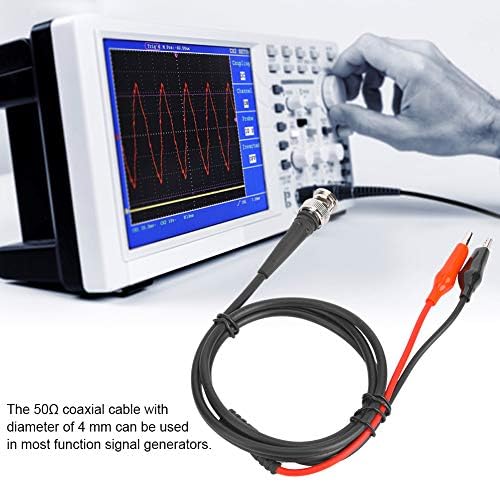 [Australia - AusPower] - 27 inch Length Generator Test Line Cable,0.12in / 4mm Diameter Channel Arbitrary Waveform Function Generator BNC Coaxial Cable, Red and Black Clip Test Cable Probe Leads 