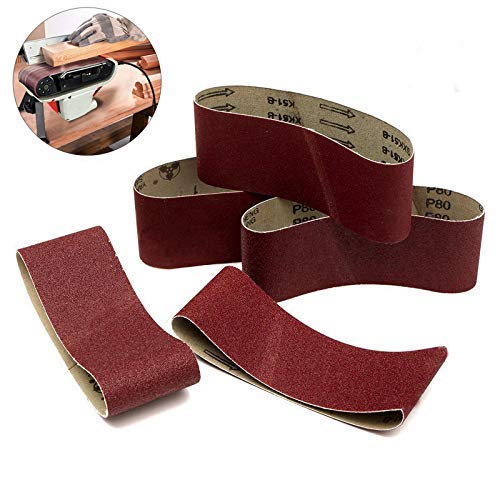 Zivisk 2 x 27 inch aluminum oxide sanding belts, assorted grits for woodworking and metal polishing
