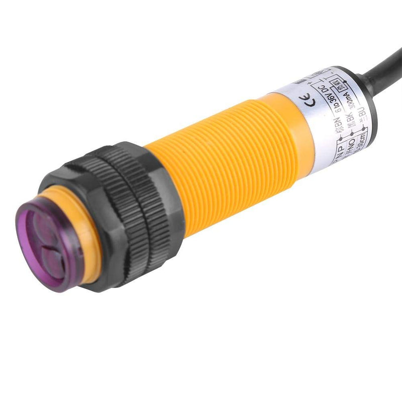 Photoelectric Sensor Switch, E18-B03P1 5-30cm DC 3-Wire 6-36V PNP IR Photoelectric Sensor Switch for Industrial Automation and Meter