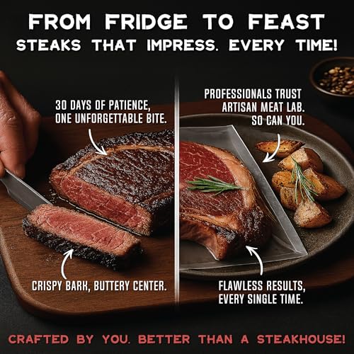 Dry Age Bag for Beef Steak. Easily Create Delicious DIY Aged Meat. Breathable Membrane Kit, Lab Tested Safe & Effective 5pcs. 8x12 in (20x30 cm), 1-4 lb 0.5-2 kg - Artisan Meat LAB