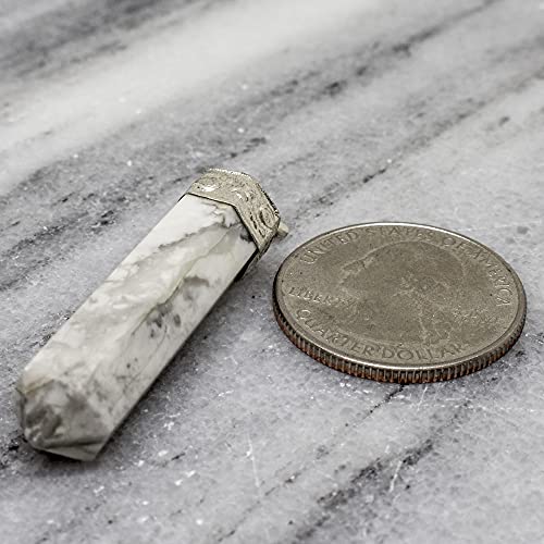 Ayana Crystals White Howlite Necklace – Calm & Clarity in a Crystal Pendant – Handcrafted Hexagonal Reiki Jewelry on Adjustable Cord