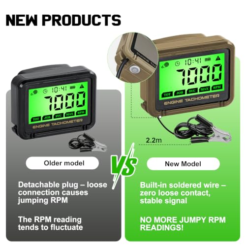 HFWHOK small engine digital tachometer for chainsaw RPM monitoring