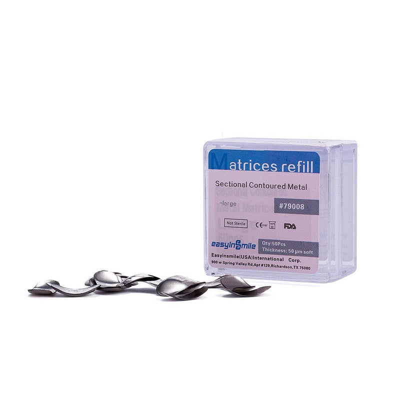 [Australia - AusPower] - 50PCS Dental Metal Matrices Sectional Contoured Matrix Refill soft band S/M/L 50?m (Medium) Medium 
