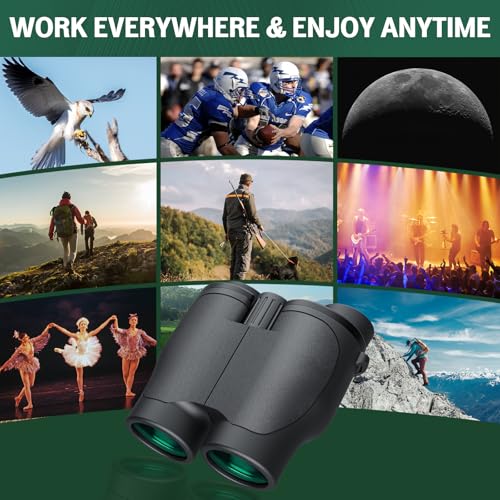Aurosports 16x32 Binoculars for Adults and Kids - 16x High Power Binoculars for Detail Observation - Low Light Vision Easy Focus Compact Binocular for Bird Watching Hunting Travel Gifts for Men 16x32-Compact