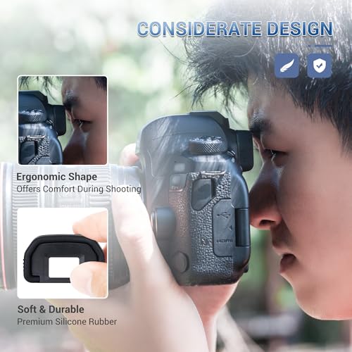 JJC Silicone EB Eyecup Viewfinder for Canon 5D Mark II 90D 70D 6D, 2-Type Original+Extended