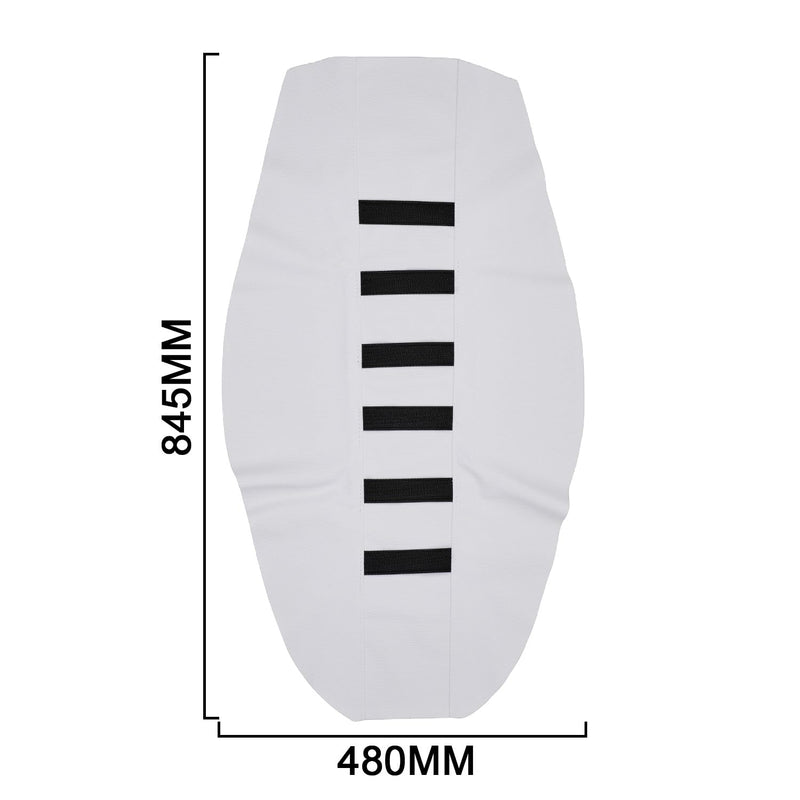 [Australia - AusPower] - Dirt Bike Seat Cover Universal for Yozma IN10 Ebike in 10 CRF XR TTR KLX PW DRZ RM 50 70 80 100-125cc Pit Bike White/Non Slip Black Stripe/Gripper Soft/Water Proof 