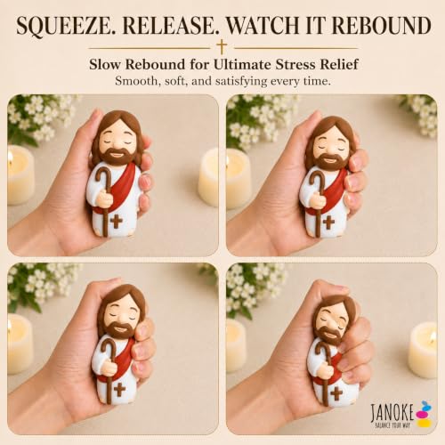 4" Jesus Squishy, Small Jesus Figure, Christian Gifts for Women