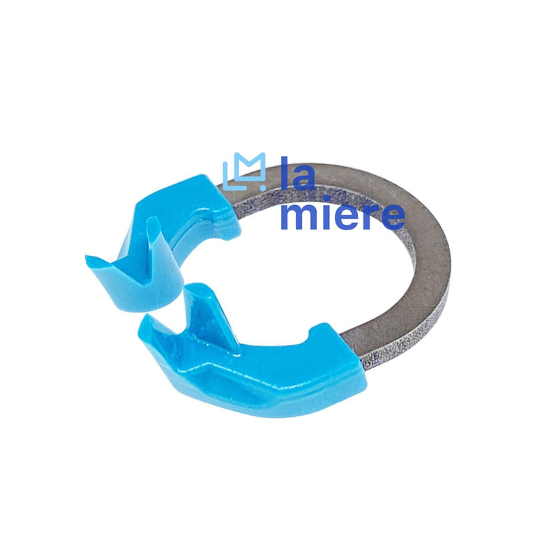 LA MIERE Universal Dental Sectional Matrix Ring Clamp Spring Clip, Autoclavable Nickel Titanium Orthodontic Clamp Rings, Sectional Contoured (R6 Light Blue 1PCS)