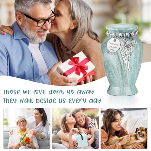 SOITIS Small Urns for Human Ashes Keepsake, 2.83 Inches Sharing Urn for Human Ashes, Aluminum Cremation Urns for Human Ashes, Mini Urns for Human Ashes, Keepsake Urns for Human Ashes Decorative Urns Green a