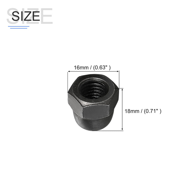 [Australia - AusPower] - Acorn Cap Nuts(M10x1.5mm) 10Pcs, Carbon Steel Acorn Dome Cap Head Hex Nuts - for Industrial Mechanical Equipment, Black 