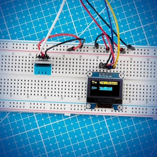 Elegoo 3 pieces 0.96 inch OLED display I2C compatible with Arduino | 128 x 64 pixels, self-luminous, blue & yellow mini display, compatible with Raspberry Pi & PICO, ESP-32 for DIY projects