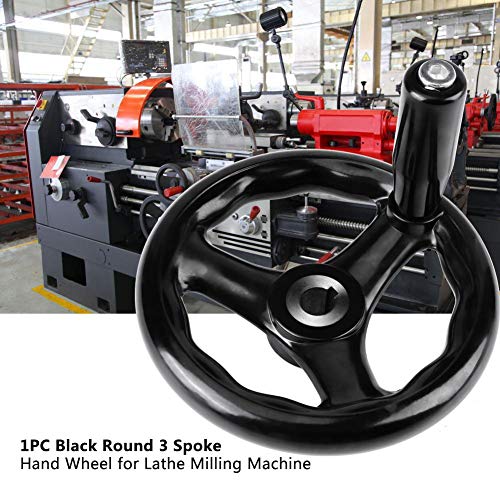 Black Round 3 Spoke Hand Wheel Electric Wood Bakelite Three Hand Wheel Machine Hand Wheel 12 * 125mm for Lathe Milling Machine
