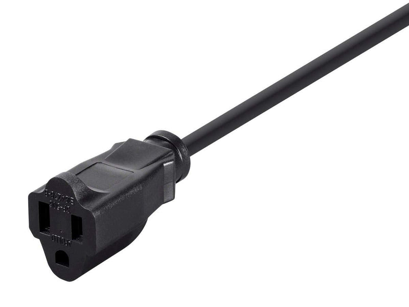 [Australia - AusPower] - Monoprice 6ft 16AWG Power Extension Cord Cable - SJT 16/3C NEMA 5-15P TO NEMA 5-15R (13A/125V) AP301+SP506 - Black 6 Feet 1 Pack 