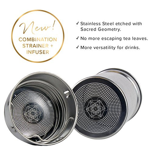 Sacred Lotus Love Double-Walled Glass Tea Infuser Bottle 14oz Portable Travel Mug with Strainer and Sleeve for Loose Leaf Tea, Coffee, Smoothies - Insulated Tumbler with Lid for Hot and Iced Beverages