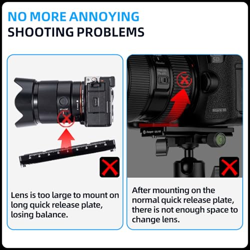 Fotopro Camera Lens Replacement Foot, Compatible with Long Lens, Tripod Mount with Dovetail and Arca-Swiss Fit Camera Plate SN-03