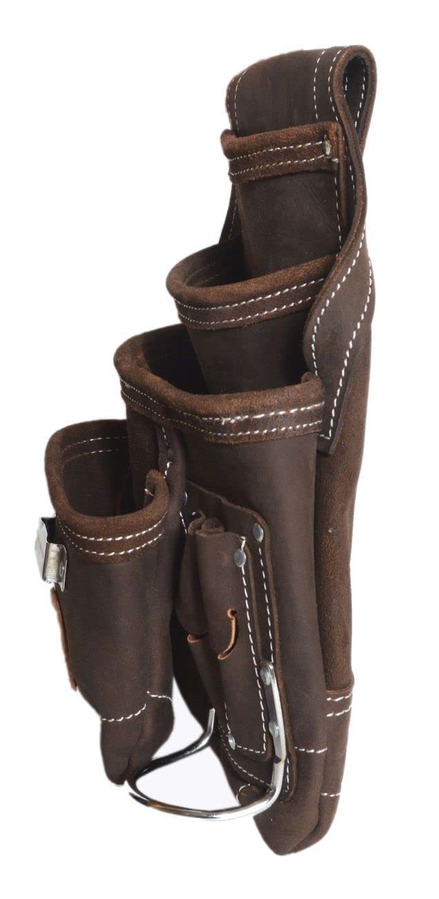 Zeluga 20-148 10 Pocket Top Grain Leather Tool Bag, Oil Tan