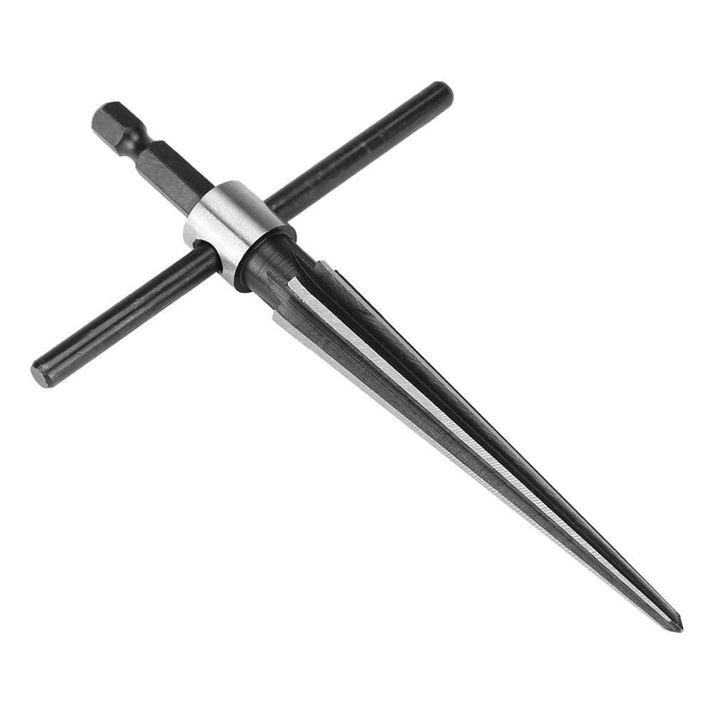 Handheld T Shape Tapered Hex Reamer Bridge Pin Hole Carbon Steel, Handle Drilling Tool for Taper Holes on Top of Planks, Chamfering, Screw Sinking Holes