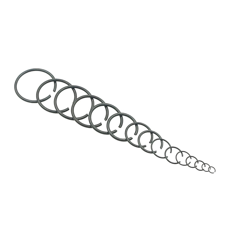[Australia - AusPower] - Metric 15-Sizes Round Wire C-Clips External Retaining Rings Assortment Kit;Round Wire Snap Rings for Shaft(Black 5mm-28mm? 