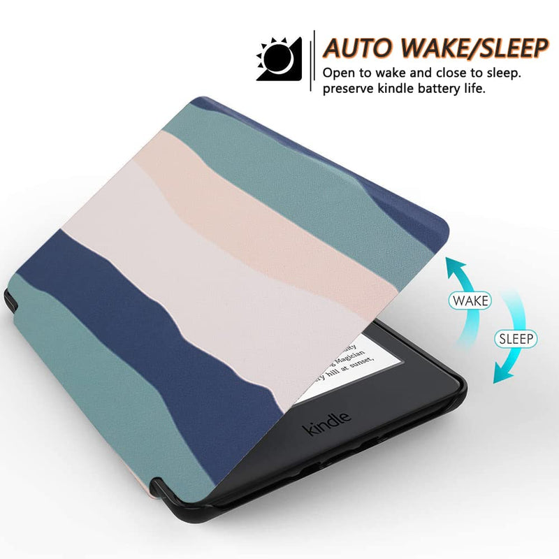 [Australia - AusPower] - SCSVPN Case for 6.8'' Kindle Paperwhite 11th Generation 2021 Release and Kindle Paperwhite Signature Edition - Slim Premium Durable PU Leather Cover with Hand Strap, Auto Sleep/Wake - Colorful Blue 