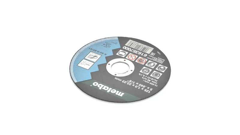 Metabo Promotion Cutting Discs 125 x 1.0 x 22.23 Stainless Steel Pack of 10 in Metal Tin, 6.16359.00 | Thin stainless steel cutting discs TF 41 for metalworking, long service life, iron-free, for angle grinders, pack of 10 Single