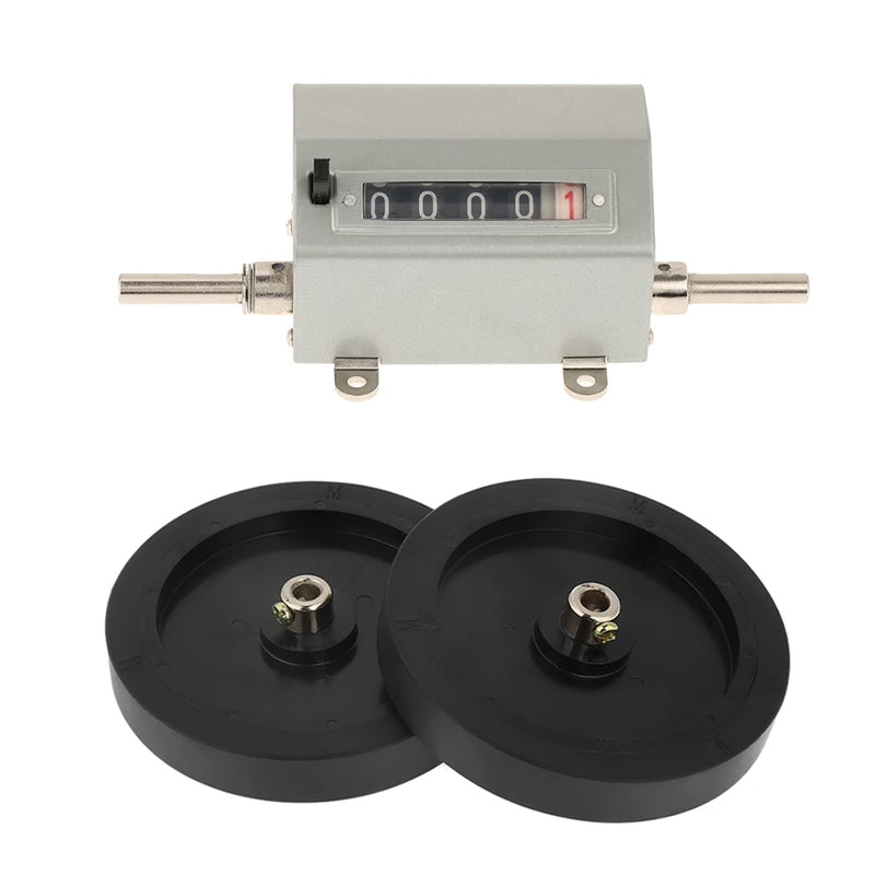 [Australia - AusPower] - Measuring Counter Meter Rope Cable Length Counter Metal 1 Piece Roller Wheel 5 Digits 0 9999.9 Length Counter Max Speed 350 rpm Grey Reset 