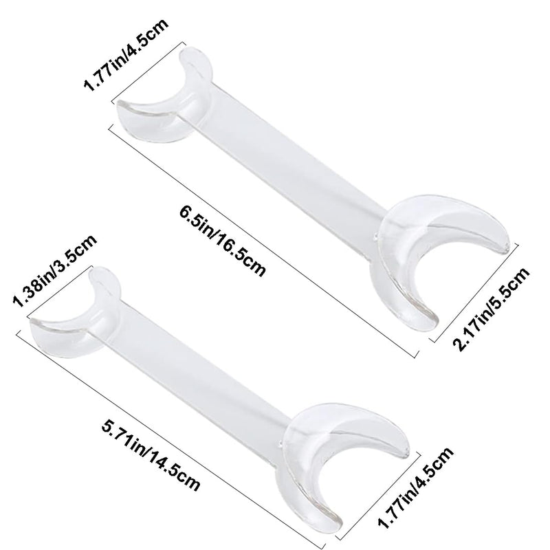 [Australia - AusPower] - Dental Intraoral Cheek Lip Retractor T-Shape Lip Opener Cheek Retractors 4 Large Size+4 Small Size Double Head Oral Care Tools(Clear) clear 