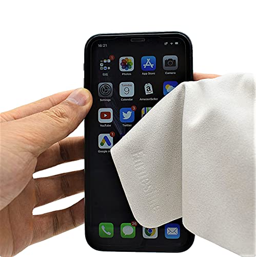 Earnestine 20 Pack 6" x 7" Premium Eyeglass Cleaning Cloth, Safe No Color Bleeding Thick Glasses Cloth,Soft Microfiber Eyeglass Cloths,Lint Free Lens Cloth Gray 20Pack