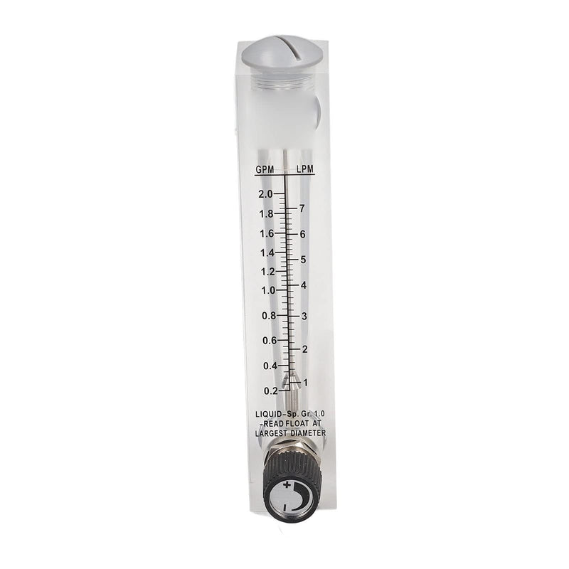 [Australia - AusPower] - Water Meter Panel Type Flowmeter, 1/2in Male Thread and 1/4in Female Thread Djustable Knob Panel Mount Type Flowmeter for PVC Pipe, 0.2-2.0GPM 1-7LPM 