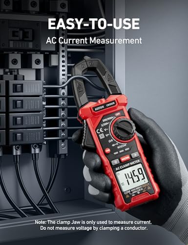 AstroAI ETK3 2000-count digital clamp meter, voltage tester pen, and GFCI outlet tester kit in black