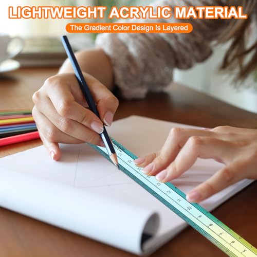QUARKZMAN Acrylic Clear Straight Rulers 30 cm Metric Transparent Gradient Three-Dimensional Plastic Ruler Square Cube Measuring Tool for Classroom Office Purple | Dreidimensional Plastik Lineal Quadrat Würfel Messwerkzeug Für Classroom Office Lila 30cm 1