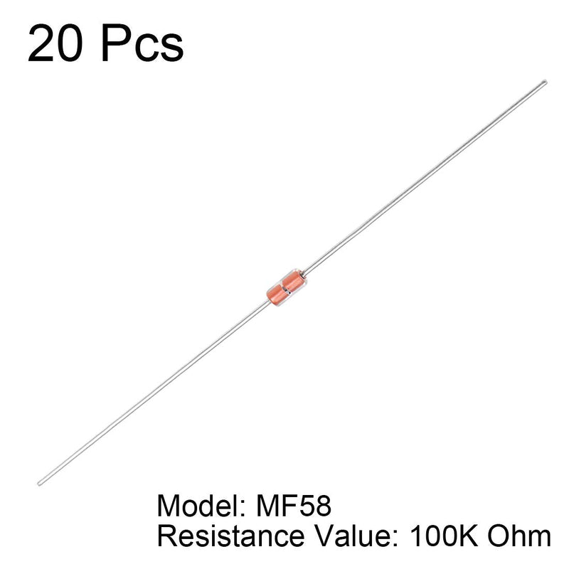 [Australia - AusPower] - uxcell 20PCS NTC Thermistors Resistors MF58 3950B 100K Ohm Glass Sealed Temperature Sensors 