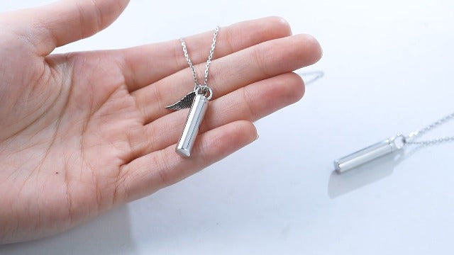925 Sterling Silver Minimalist Urn Pendant Ash Necklace - Memorial Ashes Keepsake Exquisite Cremation Jewelry Minimalist urn necklace