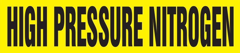 Accuform RPK411SSA Self-Stick "HIGH Pressure NITROGEN" Pipe Marker for 3/4" to 1-1/4" OD Pipe, Black on Yellow, 1" H x 8" W