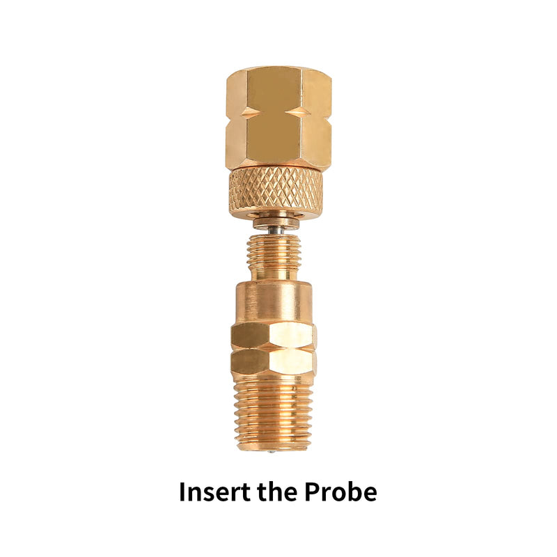 [Australia - AusPower] - MEASUREMAN Brass Gauge Adaptor 1/4 BSP Female，2-1/2 OAL x 1-2/5" x 1/8" Probe with Stainless Steel Sheath，Pressure Gauge Fitting kit 