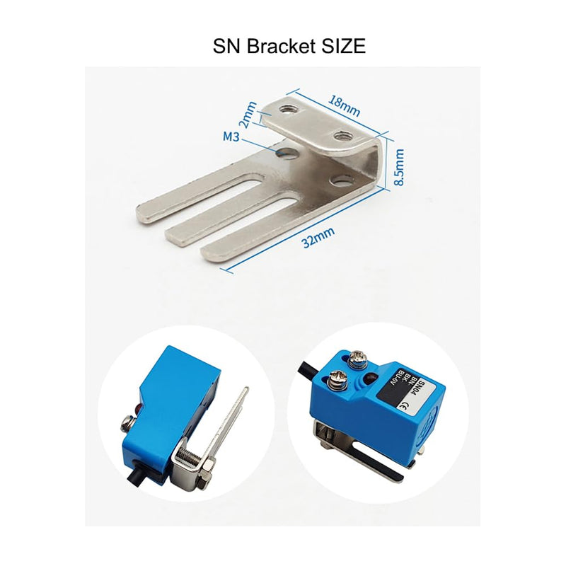 [Australia - AusPower] - SN04-N2 NPN NC Inductive Proximity Sensor Normally Close Detection Approach Switch with SN Bracket (Blue, 4 Pack) 