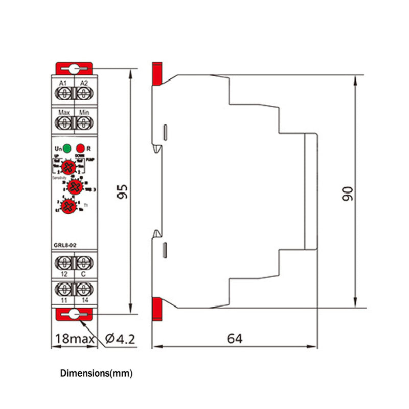 [Australia - AusPower] - GRL8-02 Liquid Level Control Relay Water Level Controller 10A AC / DC 24V-240V 