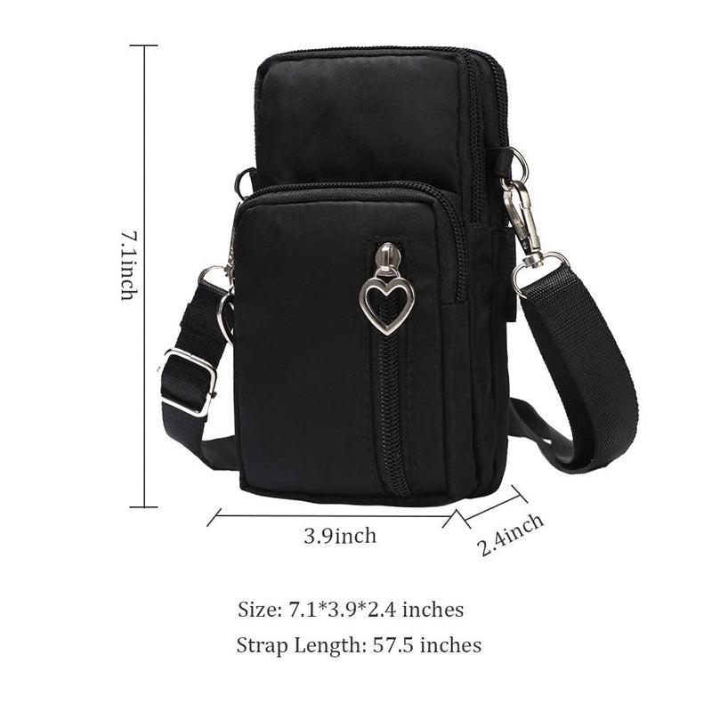 [Australia - AusPower] - Outdoor Sweat-Proof Running Armbag Cross-Body Shoulder Casual Wallet Purse Crossbody Bag Gym Fitness Cell Phone Key Holder for iPhone 13 12 Pro Max Xs Max/Xr,Galaxy Note 10,Huawei P30 Pro,Black #9 
