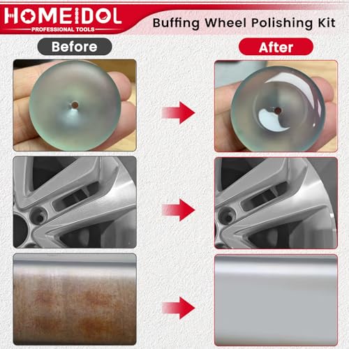 HOMEIDOL 103-piece polishing kit with buffing wheels and 1/8-inch shank polishing bits