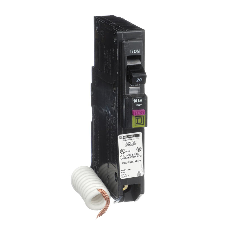 [Australia - AusPower] - Square D - QO120DFC QO 20 Amp Single-Pole Dual Function (CAFCI and GFCI) Circuit Breaker 